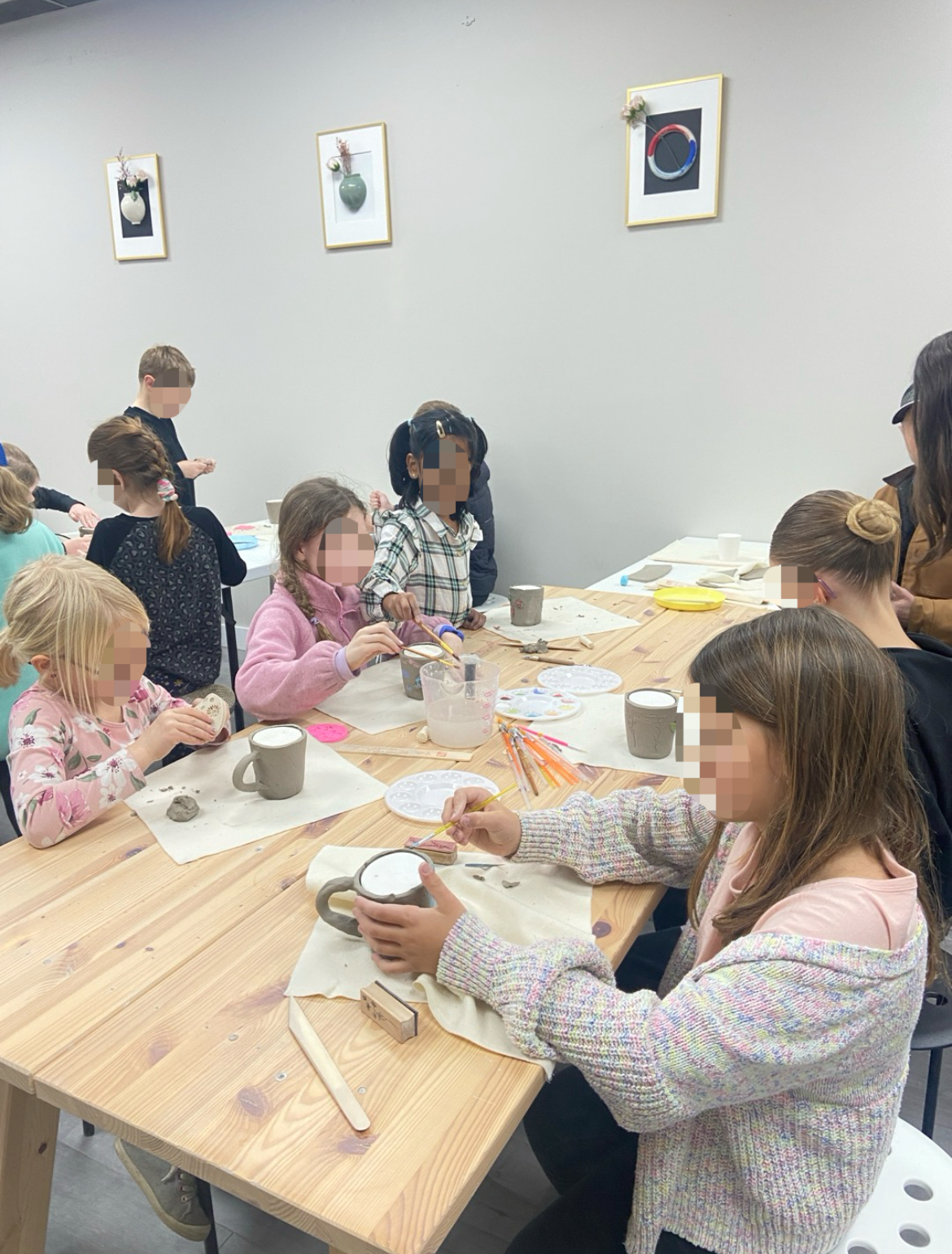 Birthday party pottery activity